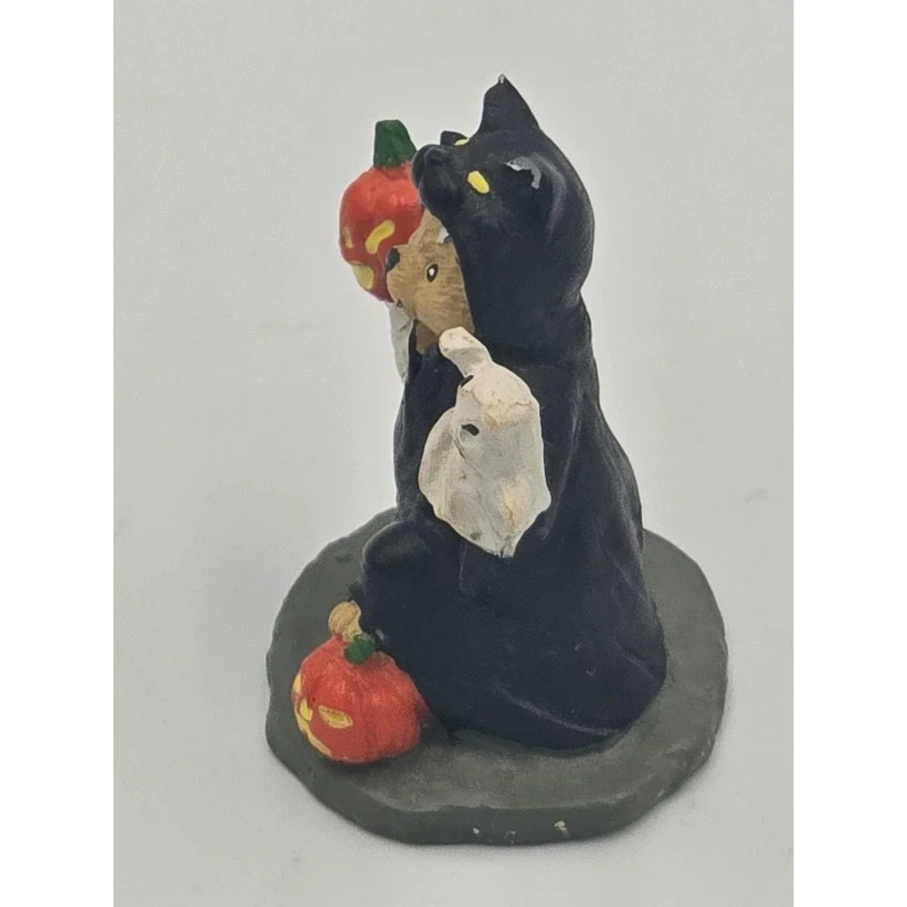 Vintage Russ Berrie Halloween Beary Scary Treaters Black Cat Ghost Pumpkin 1990s
